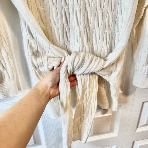 Sandro Emma tie waist cable knit sweater - Picture 4 of 8